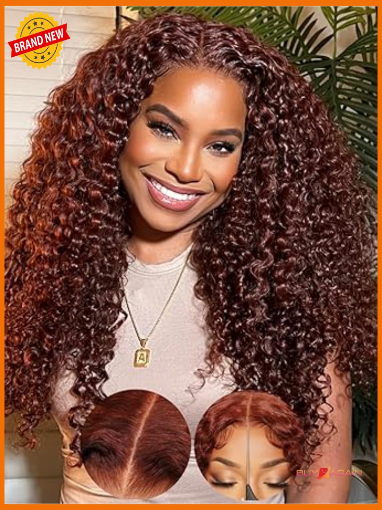 Glueless Lace Front Wig Pre Cut Pre Plucked Human Hair Curly 14in